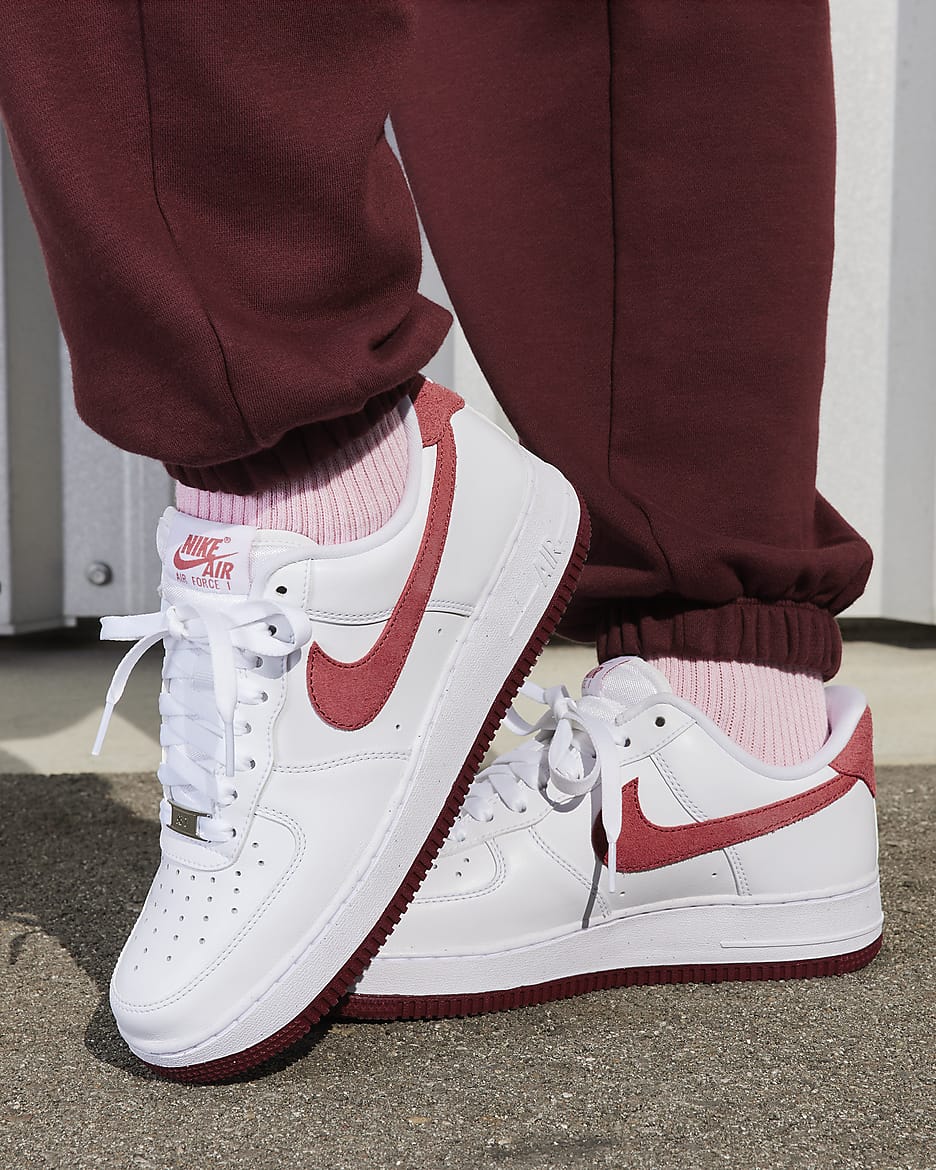 Nike air force 1 07 white red best sale